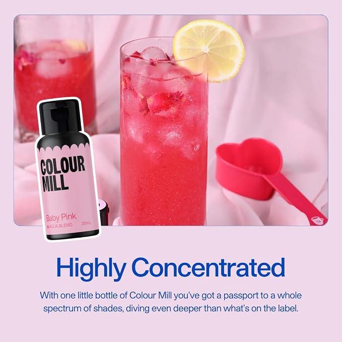 Colour Mill Aqua Blend Water-Based Food Coloring, 20 Milliliters Baby Pink