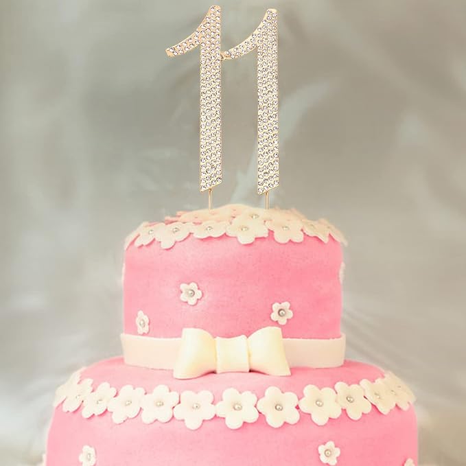 11 cake topper Premium Bling Rhinestone Diamond Gems for Birthday or Anniversary Party Decoration Ideas