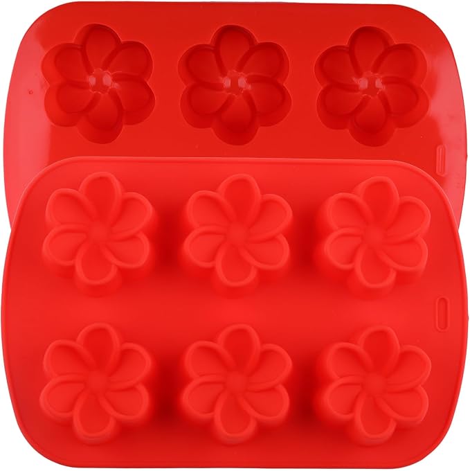 6 Cavity Flower Silicone Chocolate Molds For Candy Chocolate Cake Decoration