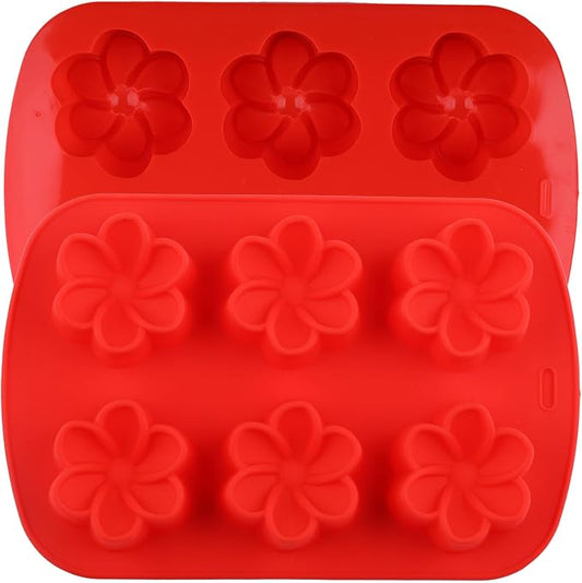 6 Cavity Flower Silicone Chocolate Molds For Candy Chocolate Cake Decoration