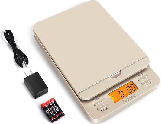 Fuzion Shipping Scale, 86 lb/0.1oz Digital Postal Scale for Packages, Hold and Tare, Postage Scale, Mail Scale, Shipping Scale for Small Business, LCD Display, Battery & AC Adapter