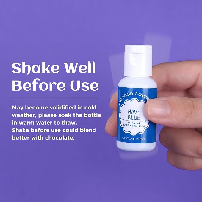 Oil Based Food Coloring for Chocolate, 20ml Edible Light Blue Oil Based Food Coloring Gel for Cake Decorating, Sugar, Candy Melts, Baking, Cookies, Icing Frosting, Meringues, Cream- 0.7 Fl. Oz(Light Blue)