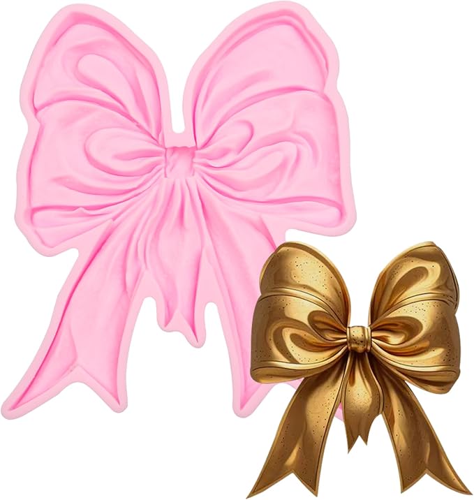 Large Bow Silicone Mold, Bow Chocolate Fondant Mold for Cake Decoration Candy Cupcake Topper Cake Polymer Clay Crafts Epoxy Resin