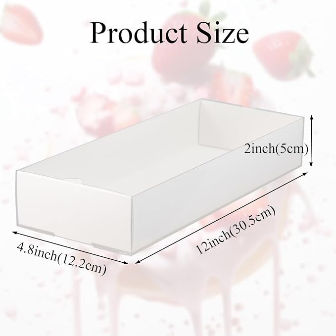 RomanticBaking 20Pack 12x4.8x2Inch Easter Day Clear Cookie Boxes Chocolate Covered Strawberry Boxes Bakery Packaging for 12 Truffle Cakesickle Gift Mother's Day Christmas Valentine's
