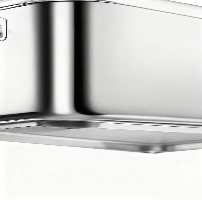 Heavy Duty Baking Pan - Multi Purpose Stainless Steel Sheet for Oven Cooking | Polished Metal with Smooth Edges, Perfect for Roasting Vegetables Meat and Desserts Sturdy 18.31x11.22x2.36 in