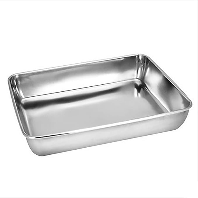 Sheet Pan,Cookie Sheet,Heavy Duty Stainless Steel Baking Toaster Oven Jelly Roll Pan,Deep Edge,Superior Mirror Finish, Dishwasher Safe (16.2x12.6x2.4 inches)