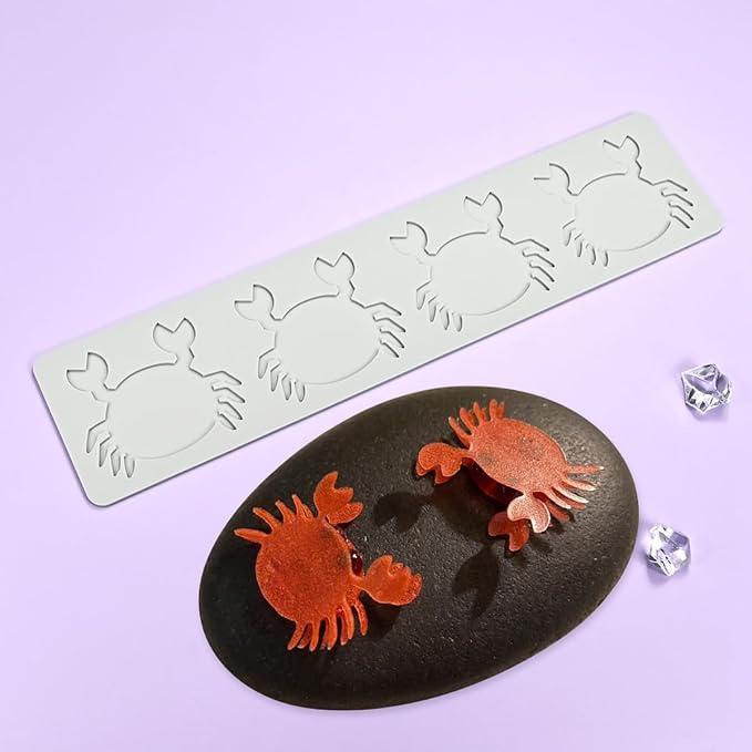 mostsom Crab Pattern Lace Fondant Mold Lace Flower Wedding Cake Silicone Mousse Sugar Craft Icing Mat Pad Pastry Baking Tool (F_ Crab)