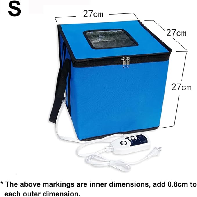 Portable Dough Proofer Box with Heater and Temp Control for Bread, Yogurt, and Soap Making - Includes Folding Fermentation Bag, Reusable