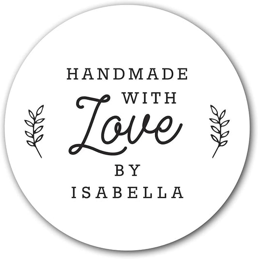 Custom Handmade with Love Stickers, Handmade Stickers, Made with Love Gift Stickers, Favor Labels, Baked Good Stickers, 22:22