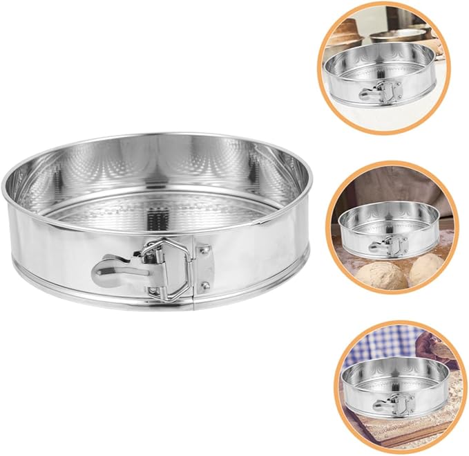 BESPORTBLE 9 Inch Stainless Steel Springform Cake Pan with Removable Bottom, Leakproof round Cheesecake Mold for Home Baking, Sturdy 304 Material with Reliable Lock for Oven Use