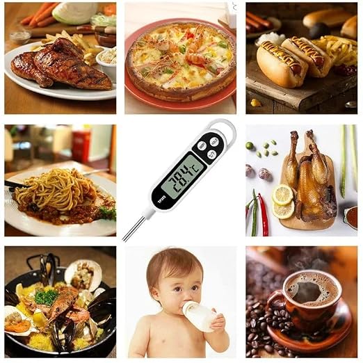 Candy Thermometer Digital Instant Read for Meat Kitchen Cooking Food Oil Deep Fry BBQ Grill Smoker (1, 14.4in-White)