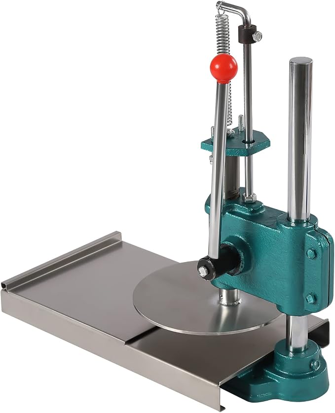 Dough Press Machine, Manual Pizza Pastry Press Machine Pizza Dough Maker with Pulling Plate & Support Plate, Pizza Presser Dough Roller Sheeter Pizza Crust Press Plate Pizza Forming Machine