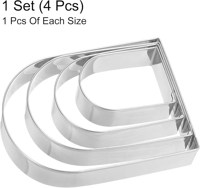 HARFINGTON Arched Cookie Cutter Set Assorted Sizes Stainless Steel Geometric Biscuit Baking Pastry Candy Cookie Cutters Molding for Pastry Fondant Cake