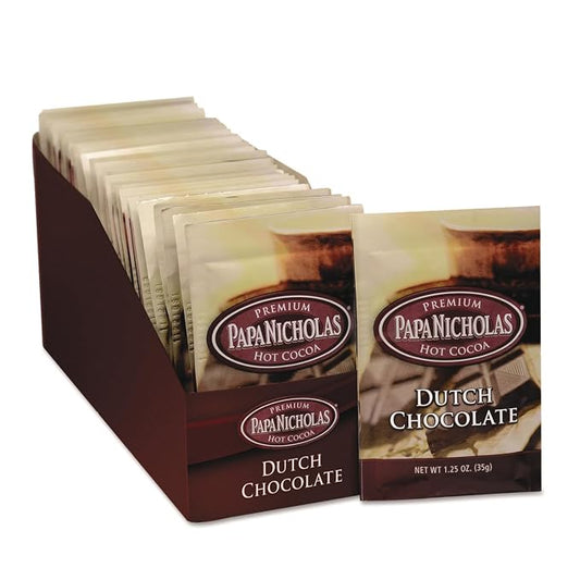 PapaNicholas Coffee 79224 Premium Hot Cocoa, Dutch Chocolate, 24/Carton