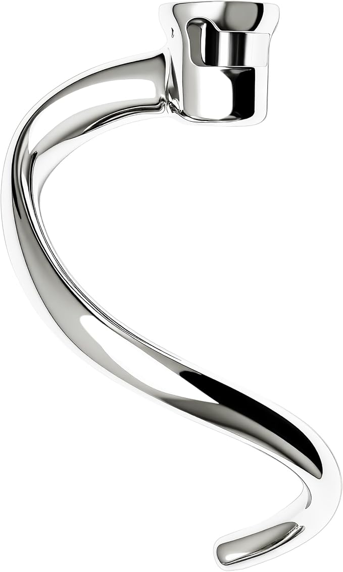 Stainless Steel Spiral Dough Hook for KitchenAid Tilt-Head Stand Mixer, Dough Hook Attachment Compatible with 4.5QT & 5QT Mixers, Dishwasher Safe, Efficient Kneading for Bread, Pizza & Pasta Dough | Heavy-Duty Construction Rust Resistant Food-Grade Eas...