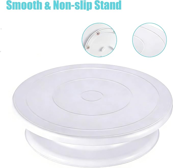 69 PCS Cake Decorating Kit, Baking Supplies - 12'' Cake Stand Turntable with 50 Piping Bags & 12 Piping Tips & Coupler & 2 Spatula& 3 Scrapers - ProfessionalCake Decorating Tools