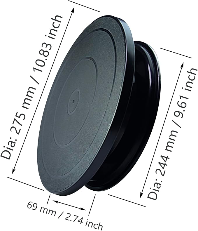FDXGYH 1 PCS Cake Turntable Black 11'' Rotate Cake Decorating Stand for DIY Cake Making