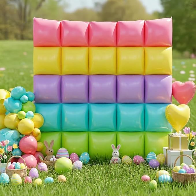 31 Pcs Baby Shower Decorations Balloon for Outdoor Indoor, Double Sided Square Foil Rainbow Macaron Pastel Balloons Arch Kit for Gender Reveal Bachelorette Bridal Shower Wedding Engagement Party Decor
