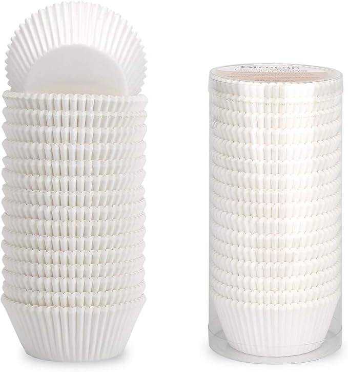Gifbera White Cupcake Liners Standard Muffin Cups 400-Count, Unbleached Greaseproof Paper, No Smell