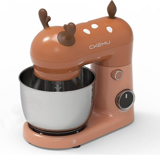 Stand Mixer, Compact & Space-Saving, Stainless Steel Bowl, Unique & Playful Design, Effcient 300W Motor, Dishwasher-Safe Attachments, SM-2549A (Brown)