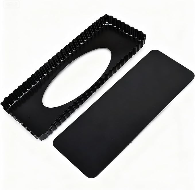 Special Shapes Fruit Tart Pan with Removable Loose Bottom Non-stick Carbon Steel (13 inch Long Strip)