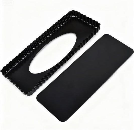 Special Shapes Fruit Tart Pan with Removable Loose Bottom Non-stick Carbon Steel (13 inch Long Strip)