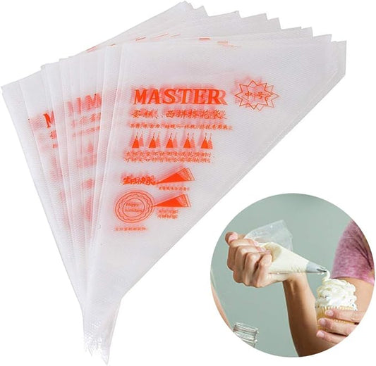 Pastry Bag Pastry Crimpers, 200 Pcs Small 8 Inch Disposable Pastry Decorating Bags, Professional Icing Piping Bag For Macarons Cookies Baking Cupcakes, Clear (Small)