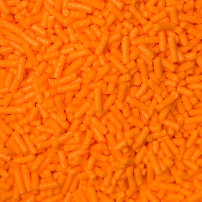 Sprinkles Edible Soft Jimmies Soft Sprinkles for Topping Ice Cream, Cookies, Cakes, Cupcakes, Dessert Decorating MADE IN USA 4 oz (ORANGE)