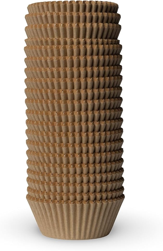 200 Paper Cupcake Liners, Muffin Liners or Baking Cups for Desserts, Muffins, Cupcakes and More Treats; Grease Proof, No Smell, Food Grade, Nut Serving Containers (Brown)