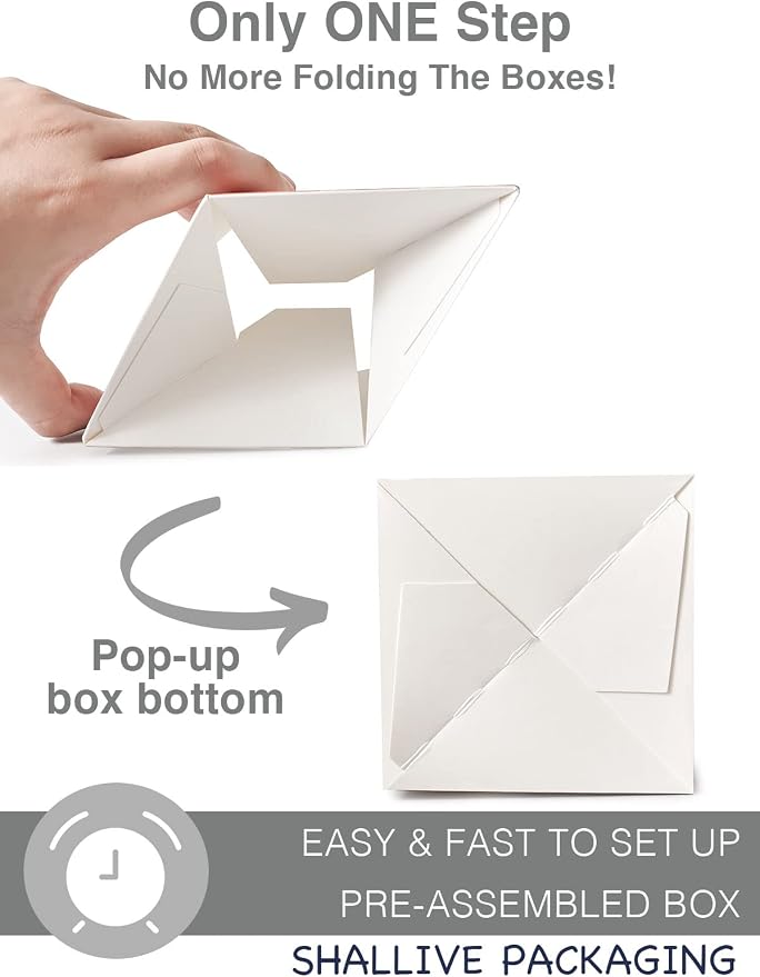 Cupcake Boxes for Mothers Day with Window and Inserts, Pre-assembled 15 Count White Cupcake Containers Individual for Mother's Day 3.5" x 3.5" x 3.5"