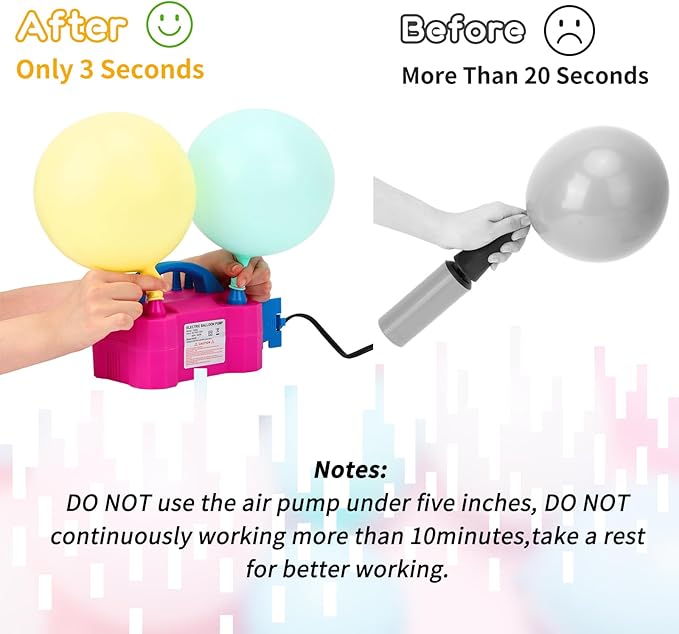 rubfac 7.2ft Adjustable Balloon Arch Kit with Electric Pump, Pink, Round, Arch with Electric Pump, Baby Shower, Wedding, Birthday, Graduation, Unisex Adult