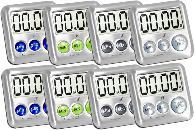 Elegant Digital Kitchen Timer Stainless Steel - Loud Alarm - Model Variety