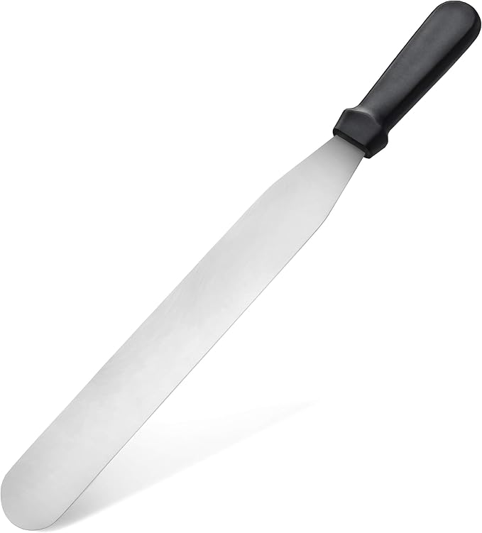 New Star Foodservice Straight Icing Spatula, 12 Inch Blade, 17 Inch Overall, Bakery-Grade Stainless Steel Cake Frosting Spatula