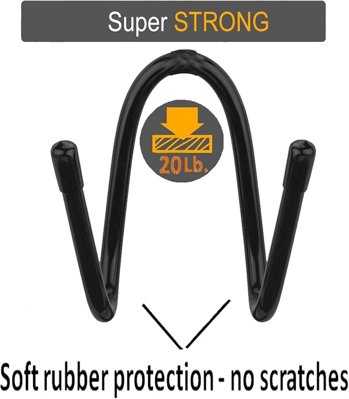 Adjustable Wrought Iron Wall Hook,Wall mounted pots and pans rack, Kitchen Cookware Hanging Organizer Hooks, Kitchen storage pot holder pot rack. Rolling pin Rack, W-type Flexible hook — 4/PK