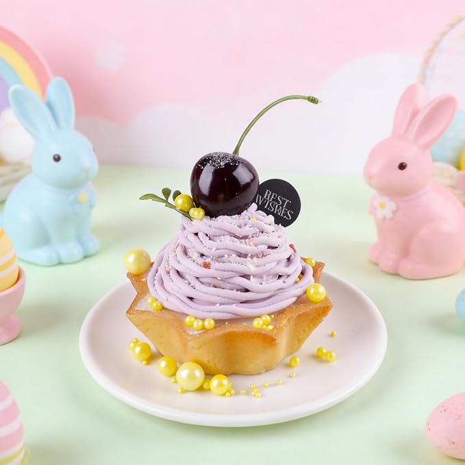Yellow Pearl Sprinkles for Cake Decorating, 4 Sizes Sugar 130g/4.6oz, Cupcake, Ice Cream, Donuts, Macaron Toppings Supplies (2mm, 4mm, 7mm, 1cm)