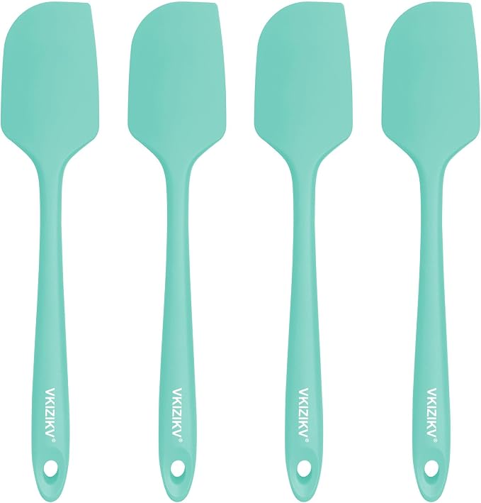 4 Pcs Silicone Spatula Set, 11.4 In, 600°F Heat Resistant Rubber Spatulas for Baking, Cooking & Mixing, Flexible and Non-Stick Kitchen Utensils, Seamless & Dishwasher Safe (Green)