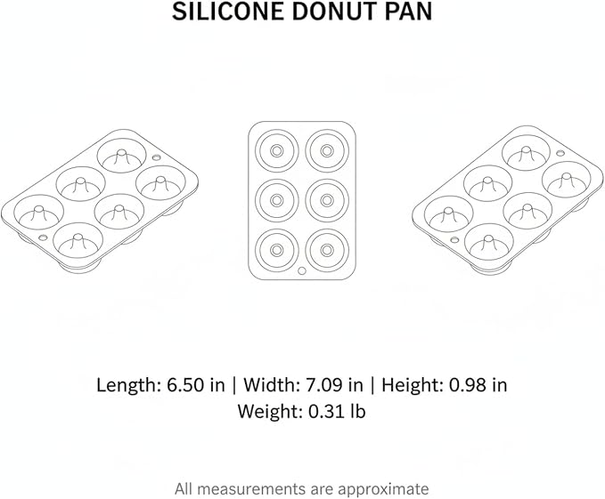 Silicone Donut Pan, 6-Cavity Baking Tray for Oven (1 PC)