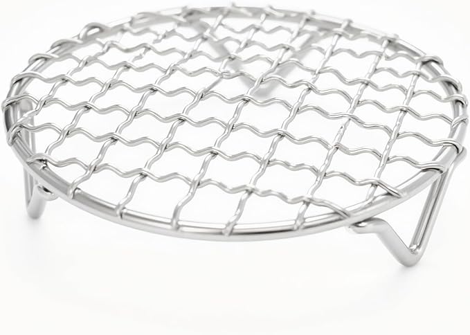 Cooling Rack 6 Inch Round Stainless Steel - Multi-Use Wire Rack for Cooking, Baking, Cookie Cooling, Steaming & BBQ - Sturdy 20mm Legs for Even Airflow, Durable Versatile Kitchen Tool for Home Bakers