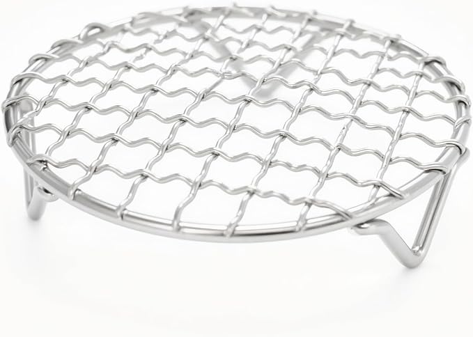 Cooling Rack 5 Inch Round Stainless Steel - Multi-Use Wire Rack for Cooking, Baking, Cookie Cooling, Steaming & BBQ - Sturdy 20mm Legs for Even Airflow, Durable Versatile Kitchen Tool for Home Bakers