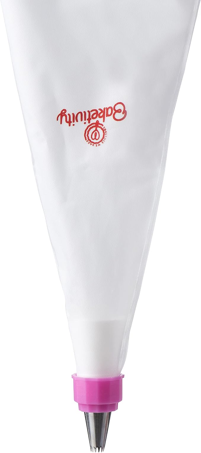 Baketivity 2 Color Pastry Bags, Two Separate Creams in One Bag. Thickened Icing Piping Bags, Cake Decorating Supplies, Cupcake Decorating Kit, Frosting Piping Kit, Coupler & Tip 12 Inch