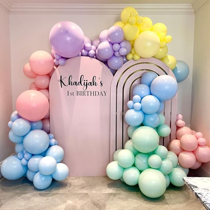 Pastel Rainbow Balloon Arch Kit, 162Pcs Macaron Assorted Colorful Party Balloon Garland Kit for Baby Shower, Wedding, Engagements, Birthday, Gender Reveal, Anniversary, Easter Decorations