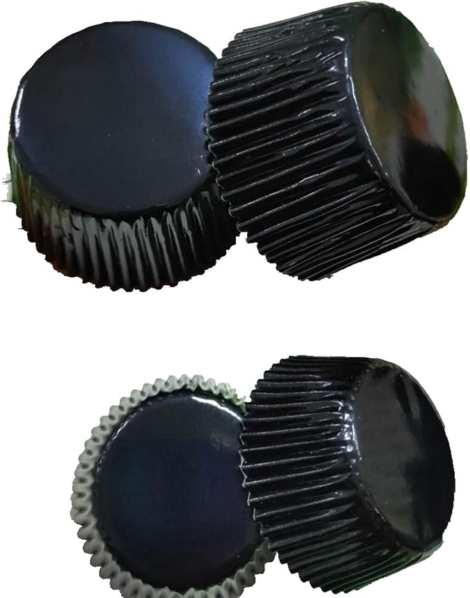 Black Foil Metallic Paper Muffin Cupcake Liners case Baking Cups 100 pcs,Standard Size 2x1.25inch