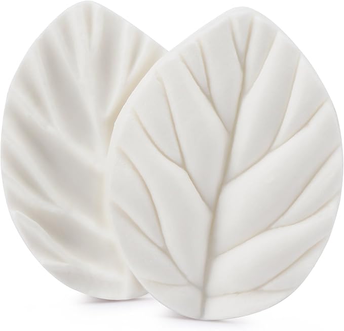 Beasea Silicone Leaf Fondant Mold, 6pcs Rose Leaf Cutter for Fondant Cake Decorations Styling Chocolate Sugar Cookie Cutter Set Silicone Mould