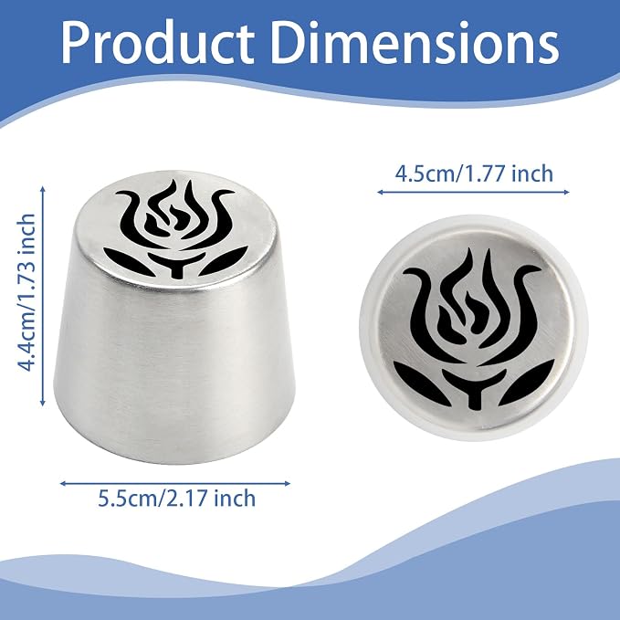 1Pack Extra Large Stainless Steel Rose Petal Piping Tip, Cotton Candy Paste Flower Bouquet Cream Nozzle for Cakes Cupcakes Desserts Puffs Tool for Cake Decoration Pastry Baking (XXL,Style 36)