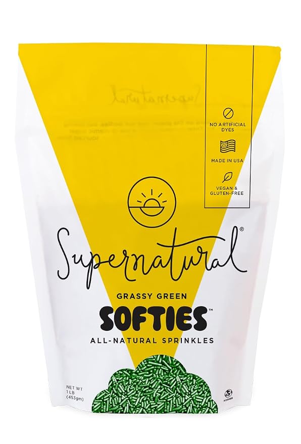 Supernatural Grassy Green Softies Natural Sprinkles, Dye-Free, Made in USA, Soy Free, Gluten Free, Vegan, 16oz