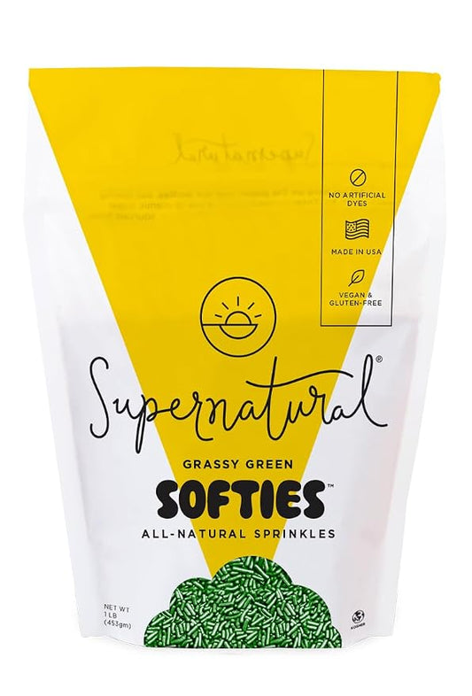Supernatural Grassy Green Softies Natural Sprinkles, Dye-Free, Made in USA, Soy Free, Gluten Free, Vegan, 16oz