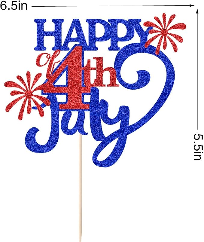 Independence Day Happy Birthday 4th of July Cake Topper | Patriotic Birthday Party Decorations,4th of July USA Birthday Party America National Day Happy Party Decoration