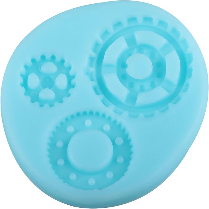Steampunk Gear Fondant Mold Gear Silicone Molds for Cake Decorating Cupcake Topper Chocolate Candy Gum Paste Polymer Clay