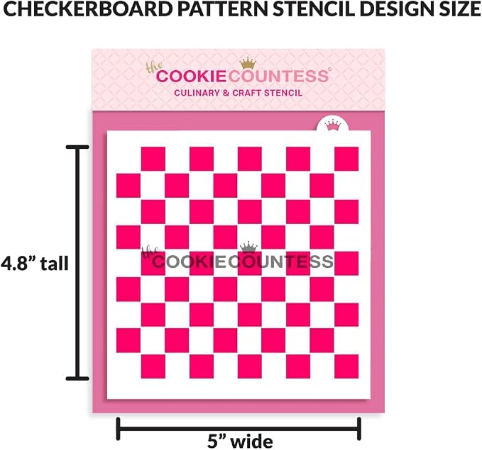 The Cookie Countess Checkerboard Pattern Stencil