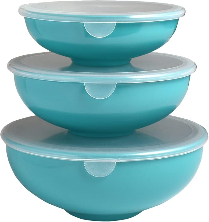 Hutzler Elliptical Set prep bowls, 2 oz, 4 oz, 8 oz, Turquoise, 3580